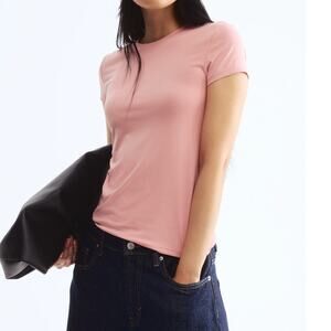 Lauren Ralph Lauren Pale Peach Soft Touch Crewneck Short Sleeve Tee Top Small